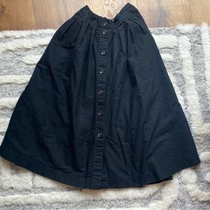 Black cotton a-line skirt-